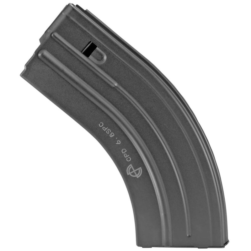 28rd 6.8spc / .224 Valkyrie DuraMag SS - Stainless Steel magazine - Black T